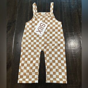 SIIX Brown & White Checkered Overalls